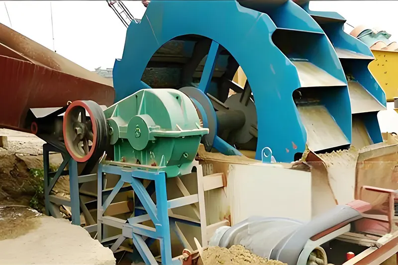 Sand Washing Machine outputting clean aggregates