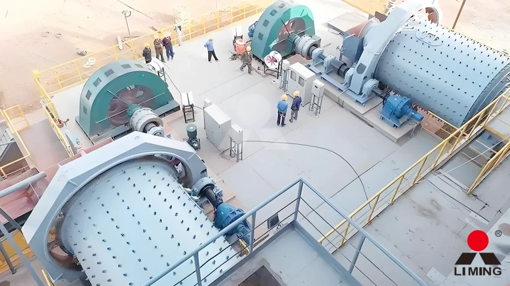 A bank of mechanical froth flotation cells recovering gold-bearing sulfide concentrate in a modern mineral processing plant