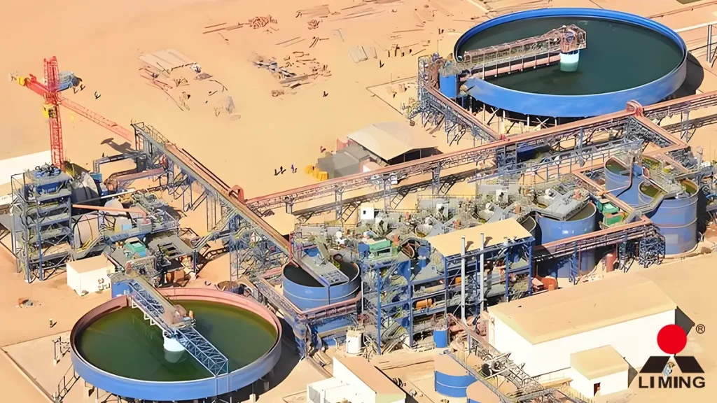 Gold ore processing plant with crushing, grinding and beneficiation equipment