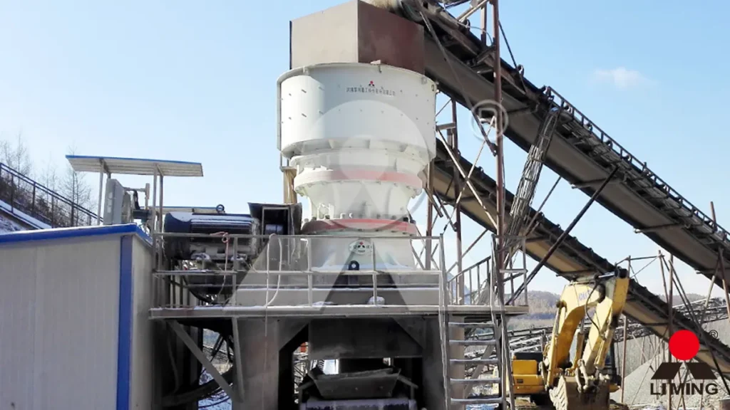 Liming HST Series Single-Cylinder Hydraulic Cone Crusher inside a modern aggregate plant
