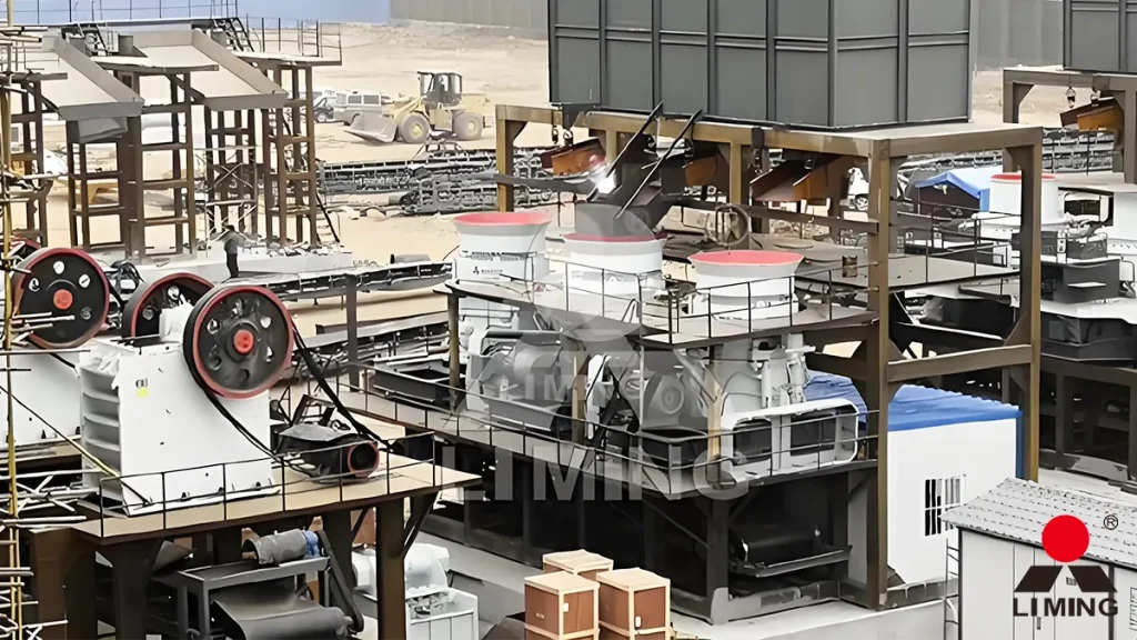 Granite crushing plant featuring Liming C6X110 Jaw Crusher and HPT200 Cone Crusher