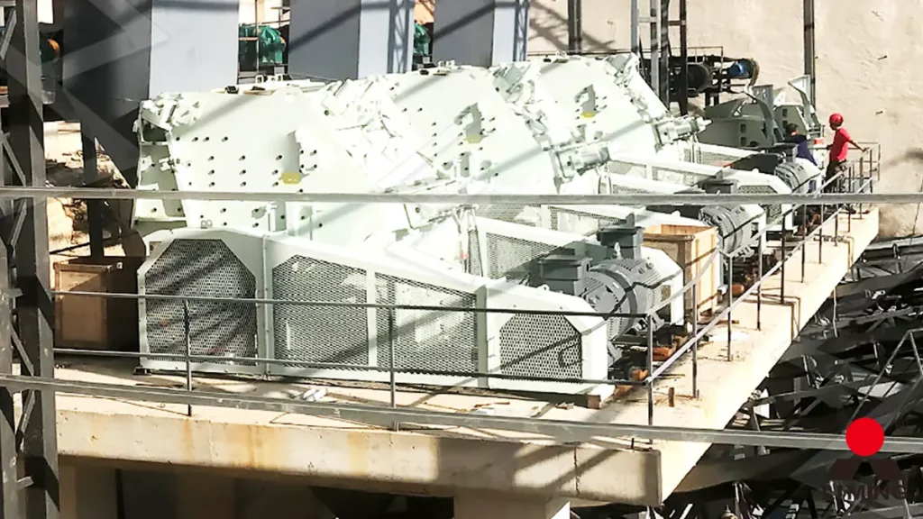 Heavy duty CI5X Impact Crusher processing limestone in a medium-hard rock production line