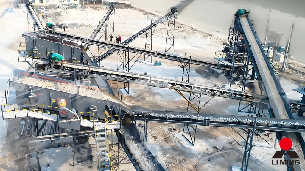 Liming S5X series inclined vibrating screen processing heavy aggregates