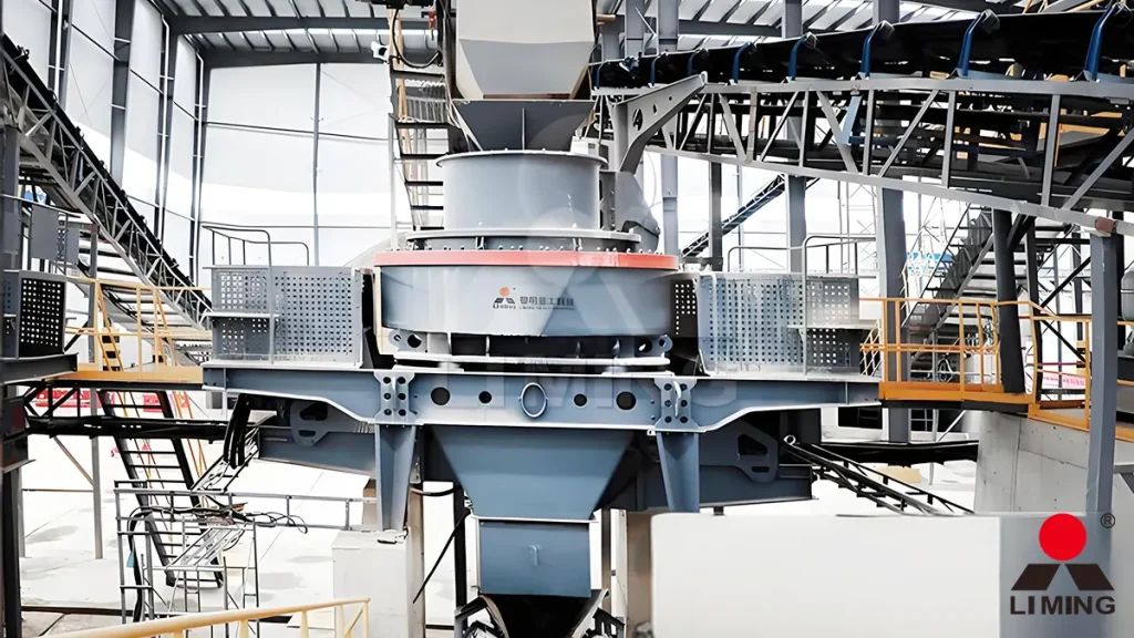 Liming VSI6X Sand Maker producing high-quality, uniform, and cubic silica sand for the construction and glass industries